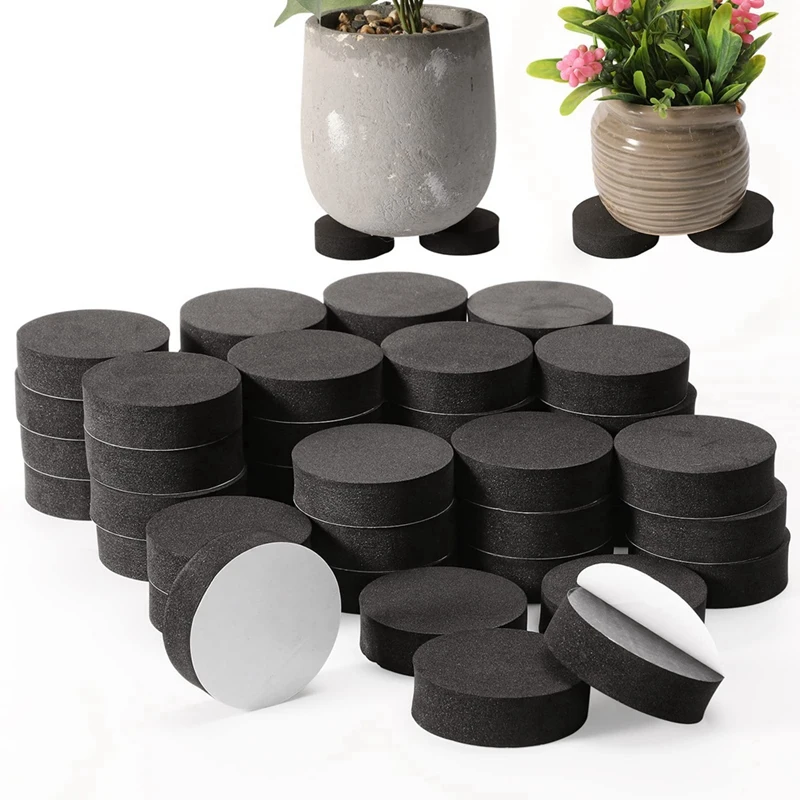 48pcs Plant Pot Feet Risers Natural Rubber Flower Pot Mat Invisible Pot