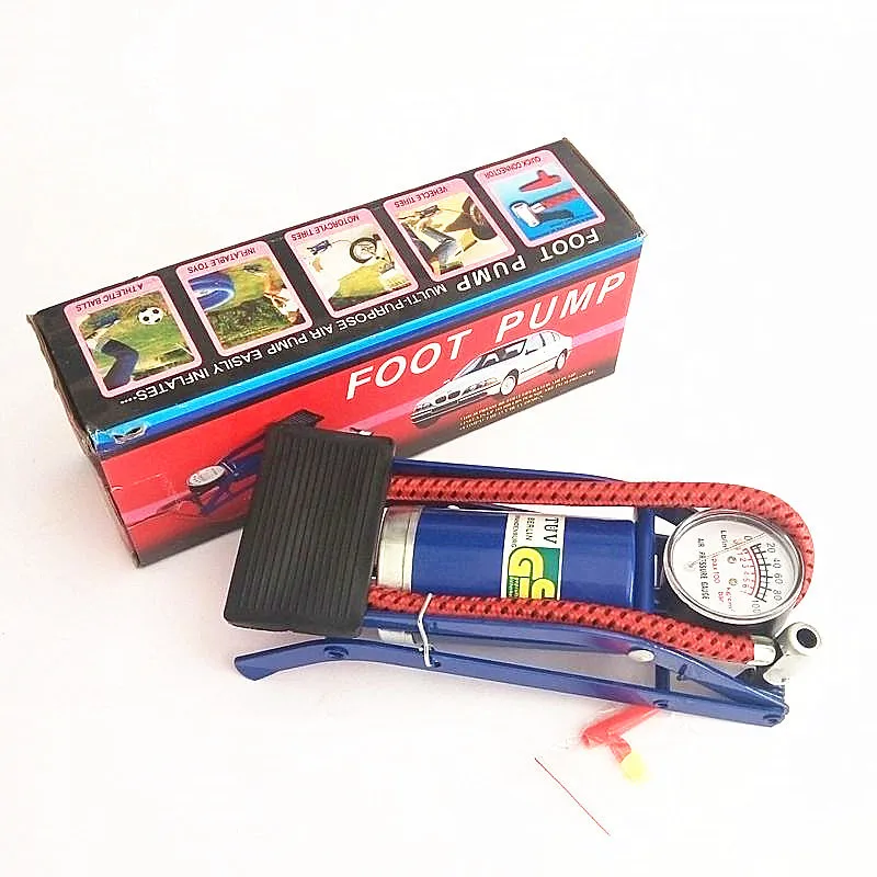 Pompa a pedale per bici portatile, Pompa a pedale per bici da bicicletta Mini ad aria per pneumatici per gonfiatore da pavimento ad alta pressione portatile(Argento