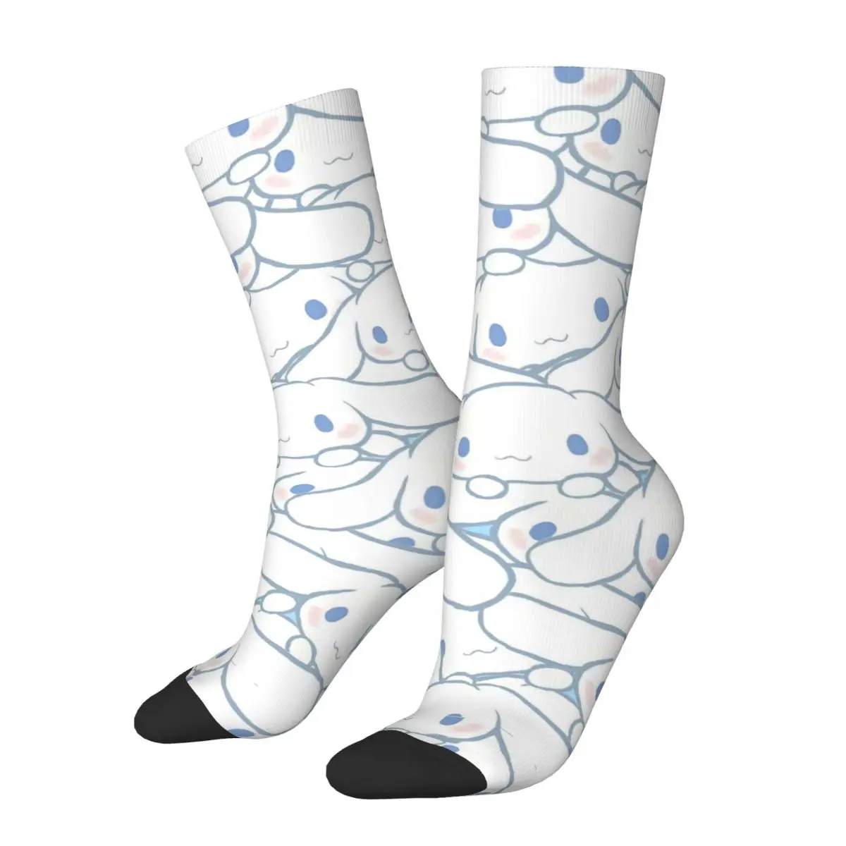 

Осенне-зимние сумасшедшие дизайнерские носки унисекс с коллажем Cinnamoroll, Симпатичные Дышащие носки для скейтборда с мультяшным рисунком