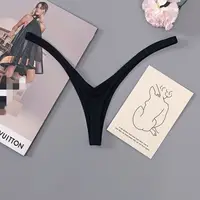 Culottes string innovantes à coupe en V profond, en coton sophistiqué, respirantes, couleur unie, taille basse, style bikini pour femme 2