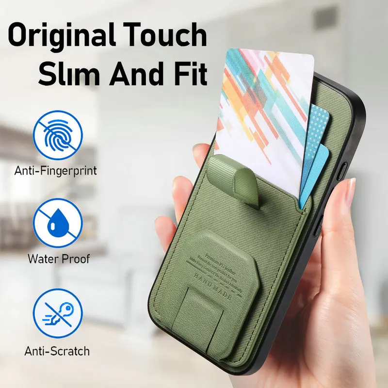 Luxury Leather Card Holder Wallet Stand Case Cover