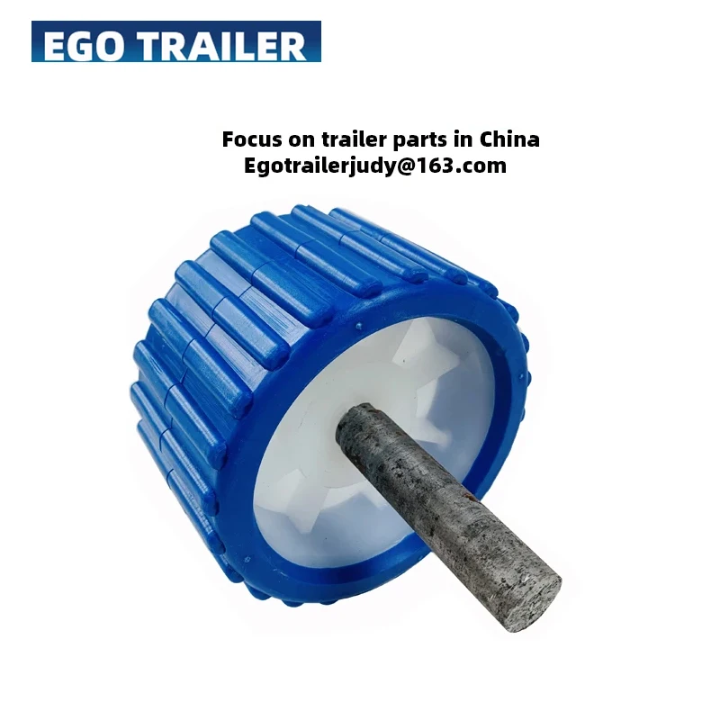 EgoTrailer BOAT TRAILER WOBBLE ROLLERS. kits 5" BLUE RIBBED 18mm Bore. Soft Wobble Roller