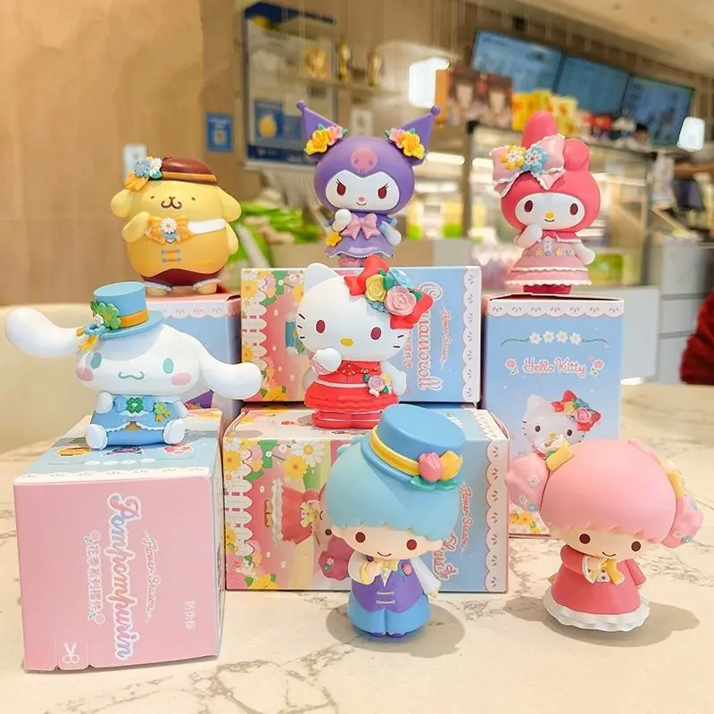 

Оригинальная серия Sanrio с цветами из сериала «Хелло Китти», My Melody Kuromi Little Twinstars, аниме фигурка, мультяшная Подарочная игрушка