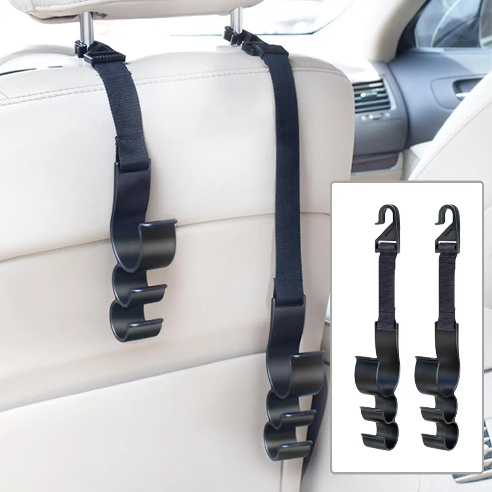 Car Headrest Hooks Headrest Hook Holder Storage Organizer for