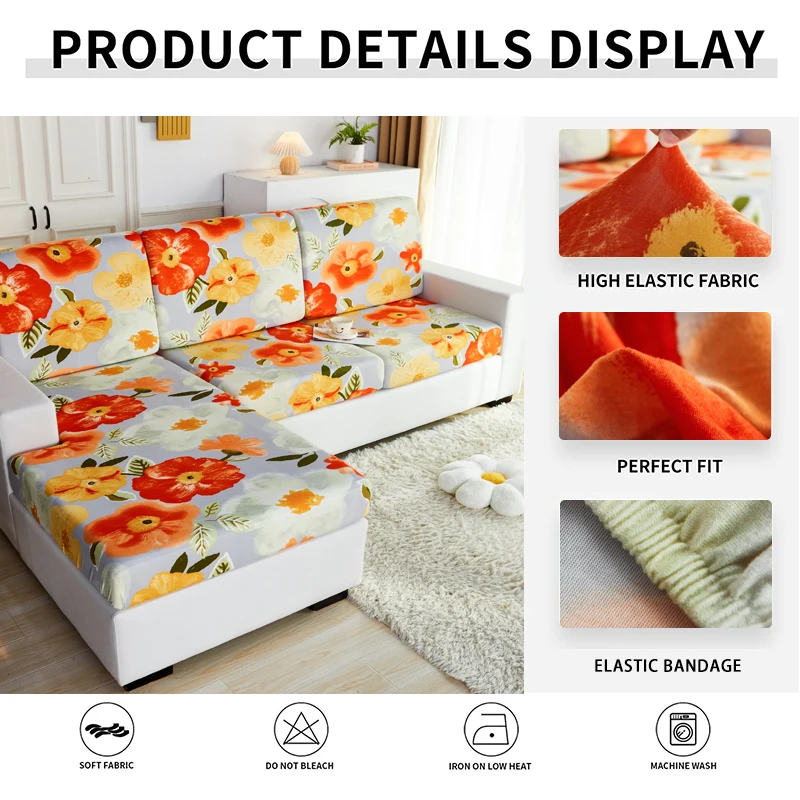 Stretch Sofa Cushion Cover for Living Room Furniture Protector Christmas Style Individual Seat Cushion Cover Couch Cover 1pc 5
