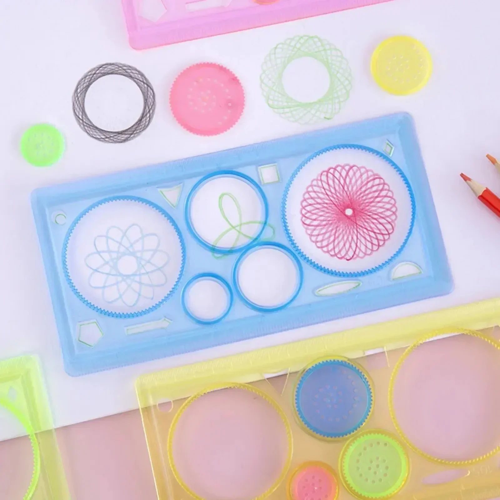 Creative Kids' Puzzle Colorful Drawing Ruler Set Learn Drawing Rule Students' DIY Tools 1pack/lot ruler set drawing ruler