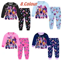 Movie Kpop Demon Hunters Rumi Mira Zoey Costume Pajamas for Children's Clothing 3-14 Years Huntrix Rumi 2pcs Sets Home Pajamas