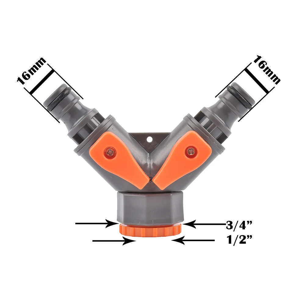 1/2" 3/4" 1" Garden Hose On/Off Valve Quick Connector Male and Female Tap Adapter Y-Joint Kit For Garden Hose Sprinkler 1Pc 6