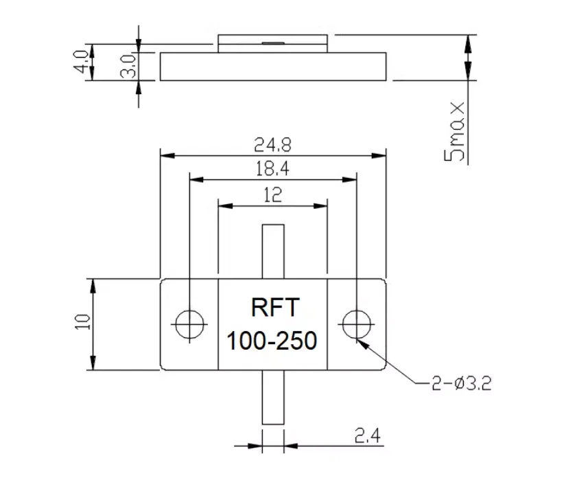 RFT100-250RM2510 Flange type double lead 10/50/75/100Ω 250W high power RF resist