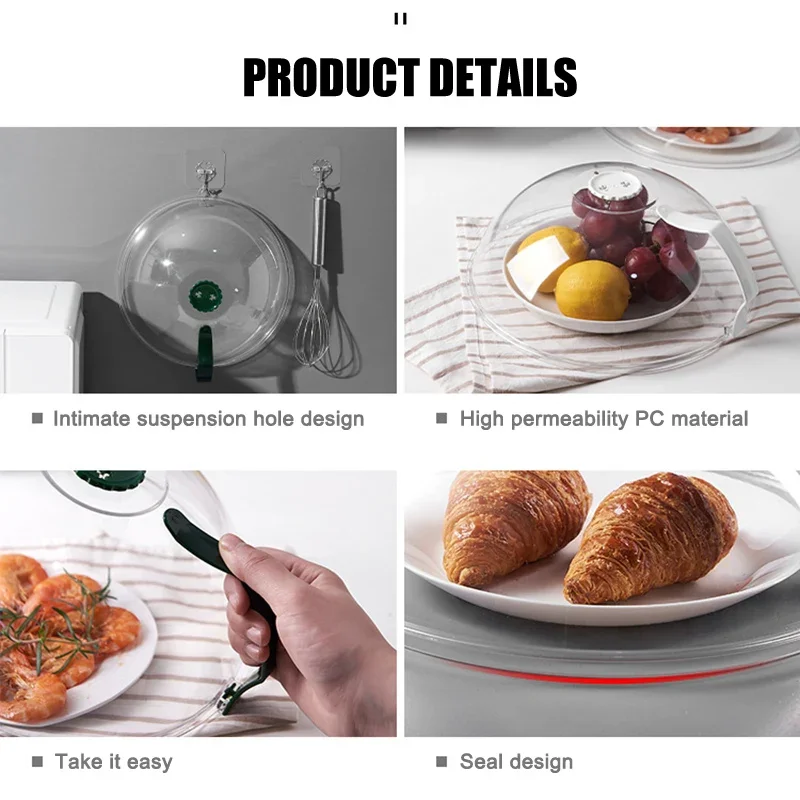 Microwave Splash Cover does not contain BPA Microwave Cover Protective cover with steam hole Kitchen accessories