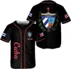 Custom Cuba Olive Army FLAG 3D Print Mesh Fiber Baseball Jersey Shirt Top Tee Men Streetwear Short Sleeve Sport 3