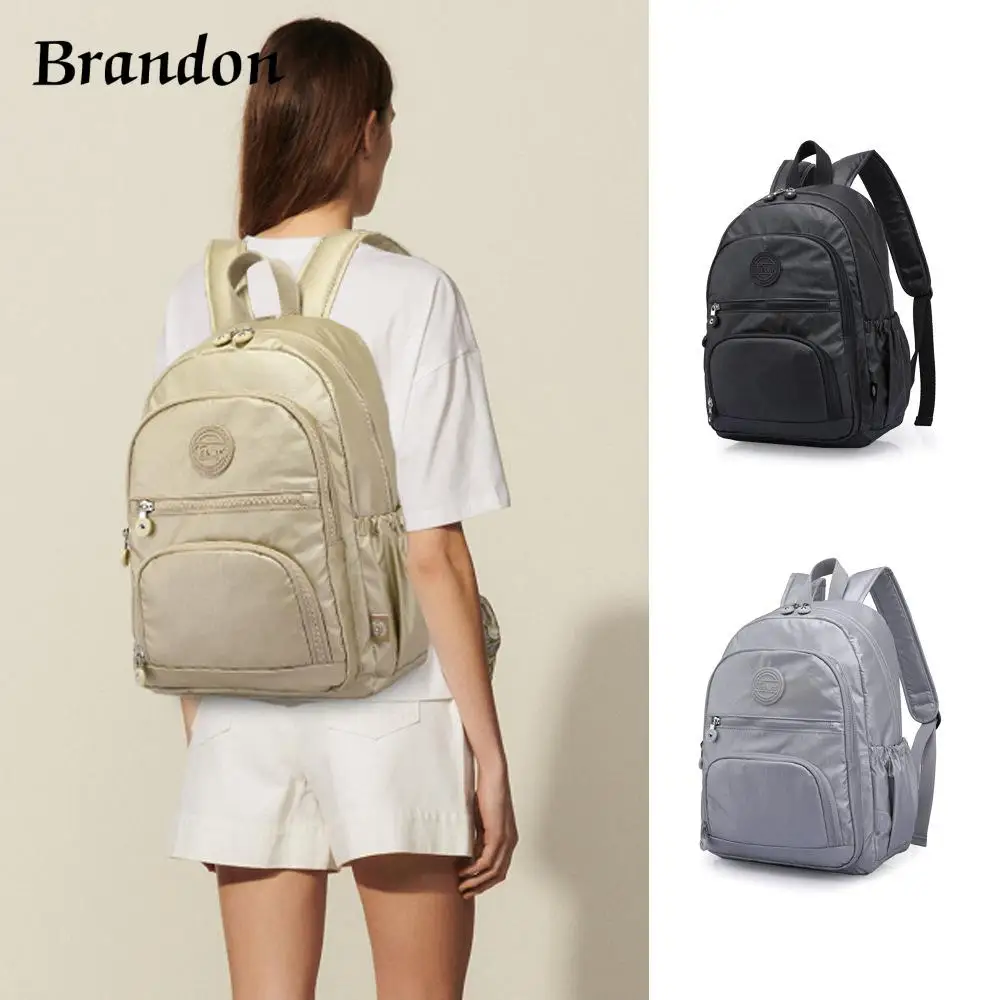 Leisure Student Backpack Nylon Anti -Splashing Water Large Capacity, Simple Lightweight Computer Bag School Bag