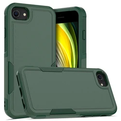 Heavy Duty Armor Shockproof Case - Hybrid Protection Back Cover for iPhone SE4 2025 (Dark green)