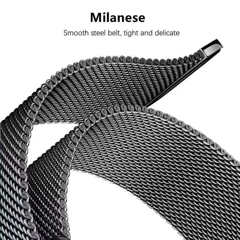 Premium PC Protector Case with Stainless Steel Milanese Loop Wristband and Screen Protect Cover