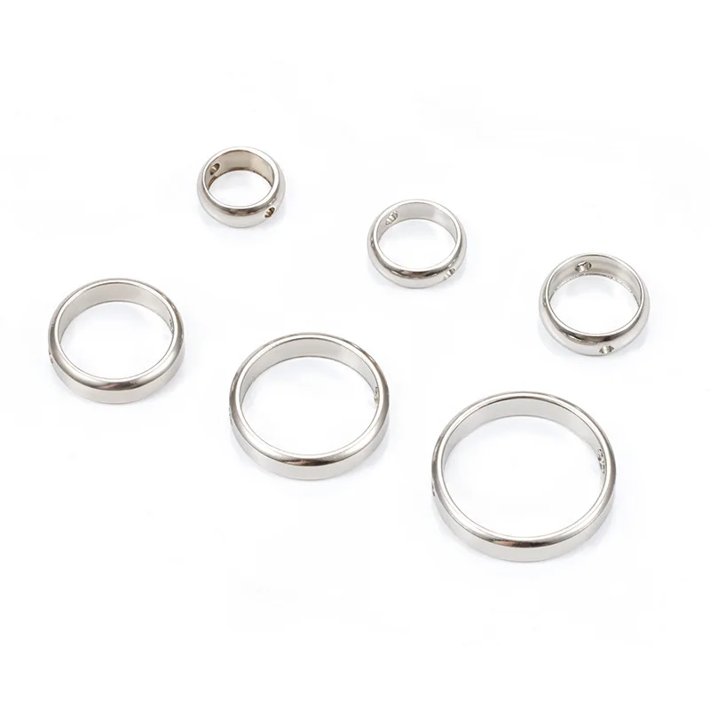 5 stücke Edelstahl runde Perlen rahmen Doppel loch Kreis verbinder für DIY Ohrring Armband Halskette Schmuck herstellung Lieferungen – Detail 7