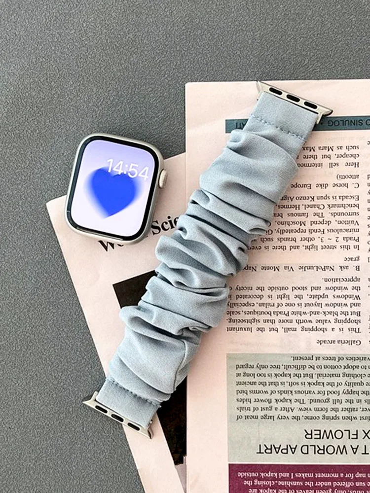 Scrunchie حزام ل سوار ساعة يد آبل 42 مللي متر 45 4...