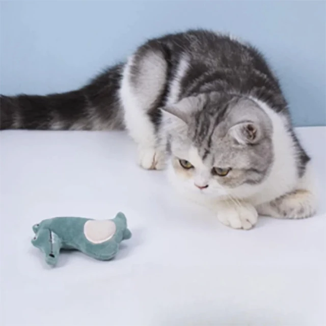Pet Teeth Grinding and Anti Bite Toy Cartoon Plush Animal Cute Doll Self Fun and Soothing Pet Cat Toy Suitable for Home Play 5