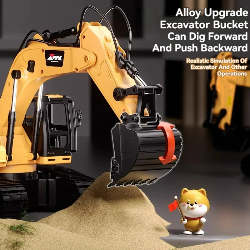 RC Excavator Dumper Car 2.4G Remote Control Alloy Engineering Vehicle Crawler Truck Excavator Toys for Boys Kids Christmas Gifts 4