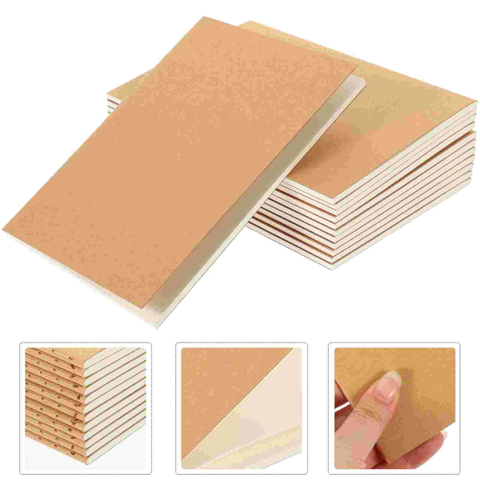 12PCS A6 Kraft Notebooks Kraft Paper Notebooks Blank Cover Kraft Journals for Students Home Office Supplies £¨ 140X100MM £© 6