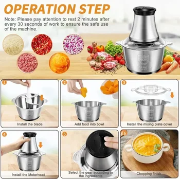 Electric Meat Grinder - Vegetable and Fruit Chopper Household Grinder 1