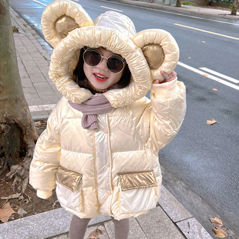 

Girls Fur Coat Jacket Cotton Outwear Overcoat 2022 Rabbit Warm Thicken Plus Velvet Winter Autumn School Gift Children's Clothing