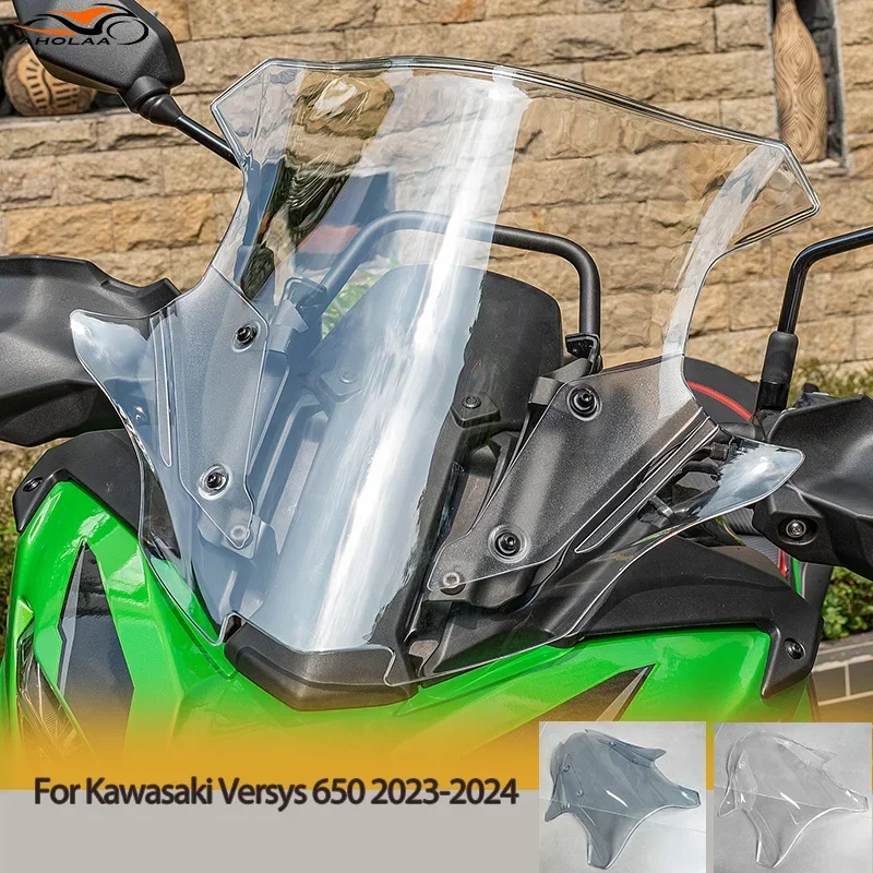 Motorfiets Windscherm Voor Kawasaki Voor Versys 650 Voor Er6n Voor Z650 Motorfiets Windscherm Deflector Verlengstuk Motorruitwinddeflector(Type B-Clear