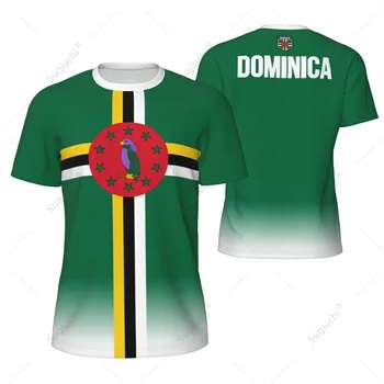 Sports Mesh T-shirt Dominica Flag For Running Bike Soccer Tennis Football Fitness Tees 3D Printed Custom 1