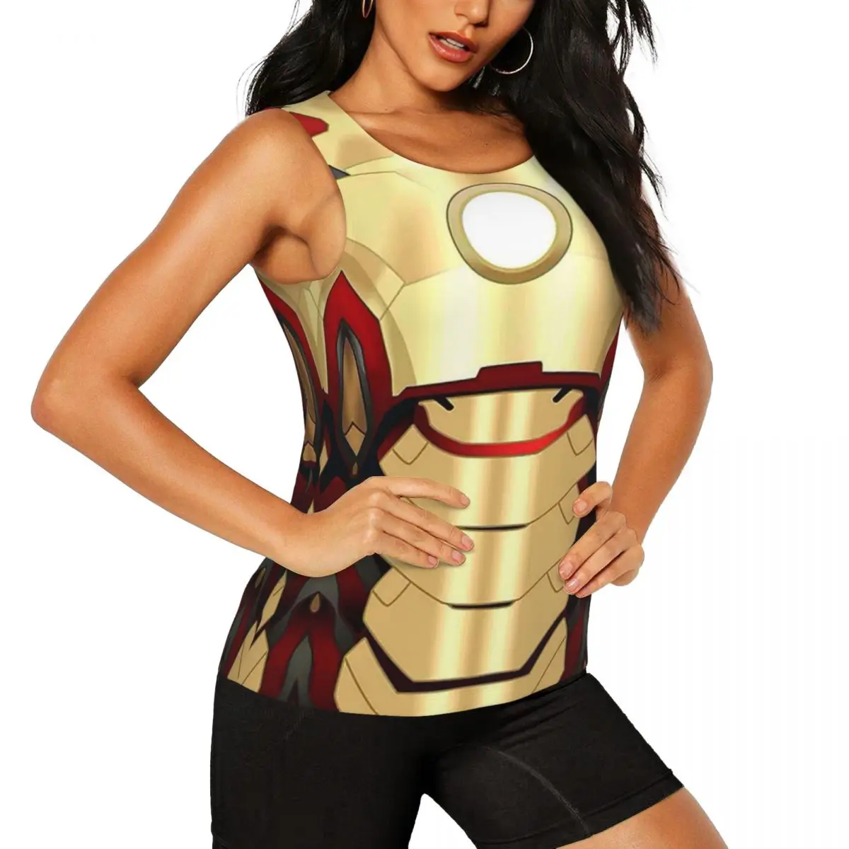 Iron Man Invincible Workout Tank Tops Women Quick Dry Sleeveless Yoga Shirt