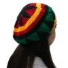 Wool Crochet Autumn Winter Warm Loose Casual Sunshade Jamaican Rasta Beanie Hat for Men Women Colorful 1