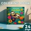Adult Picture Book - 24 Pages Cute Sloth Coloring Book - Helps Reduce Stress and Ease Emotions Graffiti Painting Drawing Art 1