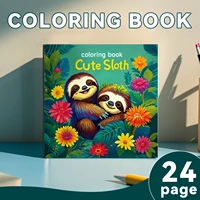 Adult Picture Book - 24 Pages Cute Sloth Coloring Book - Helps Reduce Stress and Ease Emotions Graffiti Painting Drawing Art 1