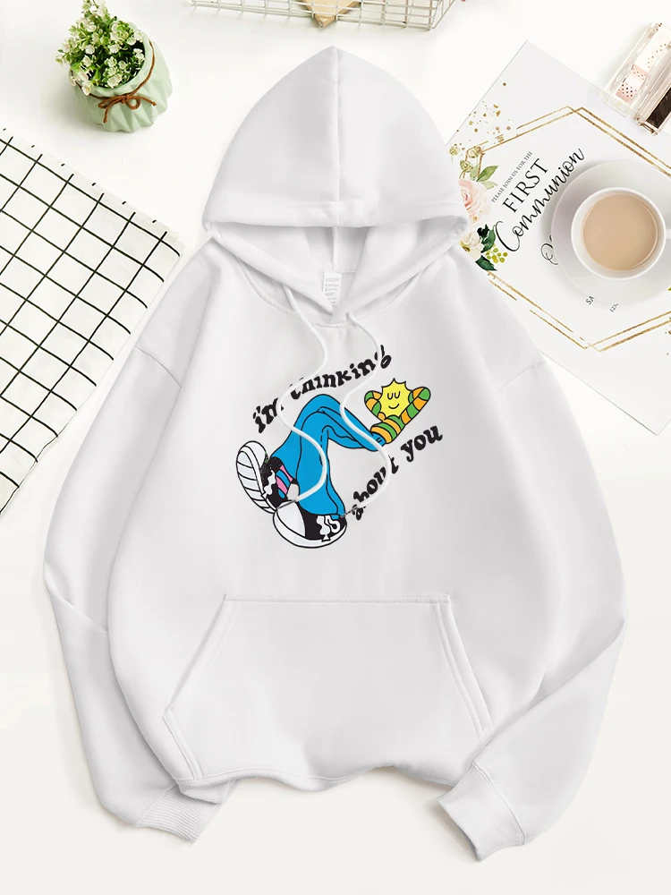 

I Am Thinking About You Print Men Hoodie Street Personality Sweatshirt Street Hooded Streetwear Fashion Sports Female Sportswear