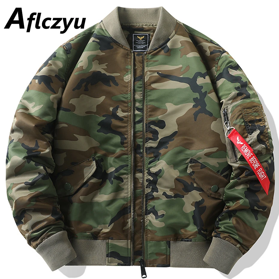 Bomber Jacket Men Camouflage Cargo Jacket Windbreak Spring Autumn Camo Baseball Jackets Male Outerwear