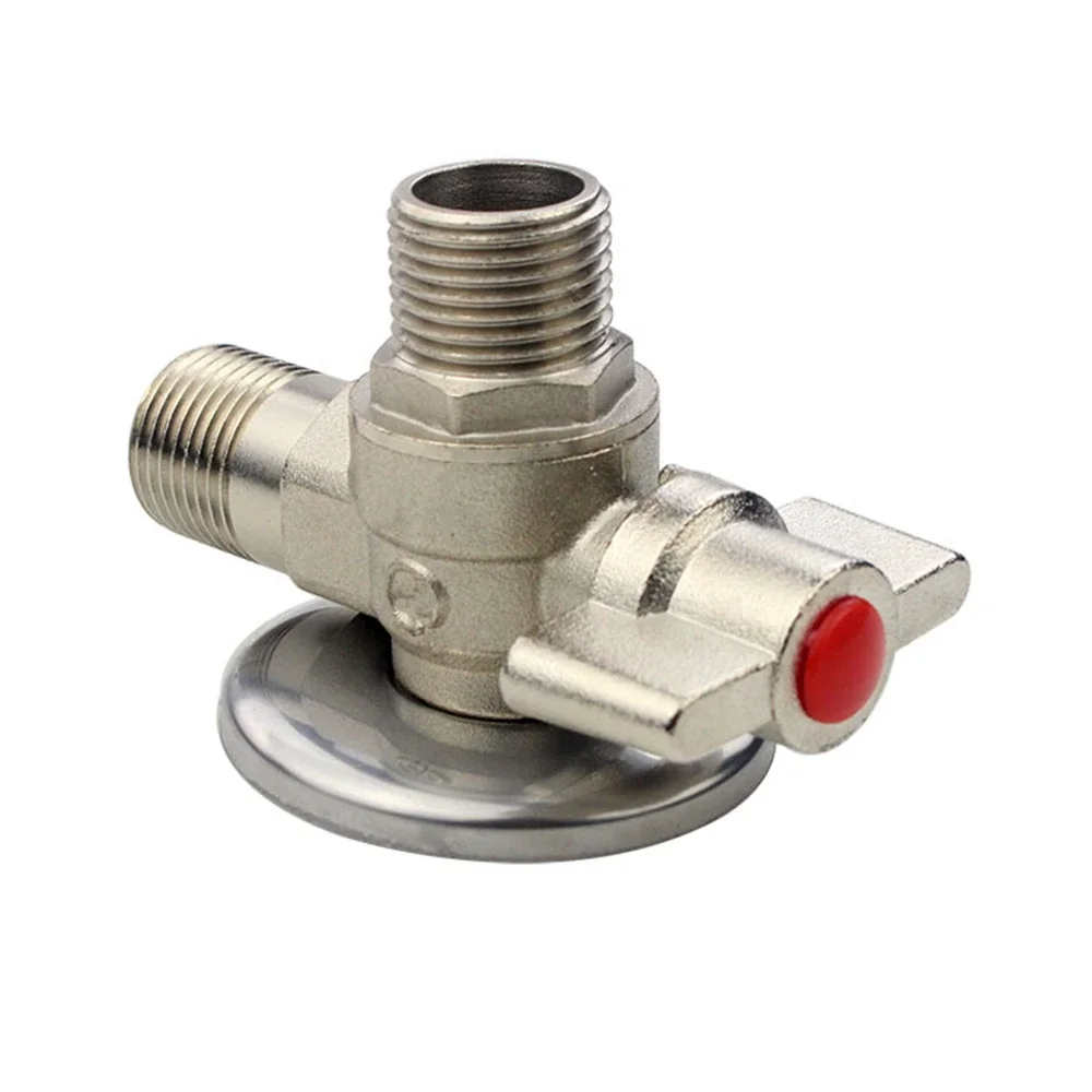 4 Points Full Copper Large Flow Angle Valve Ball Valve 1/2 Right Angle Ball Core Faucet Triangle Water Heater Switch