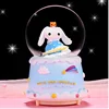 Crystal Ball Music Box Cartoon Sanrio Cinamonroll Birthady Gifts Glowing Snowflakes Music Box Home Decoration Desktop Ornament 5