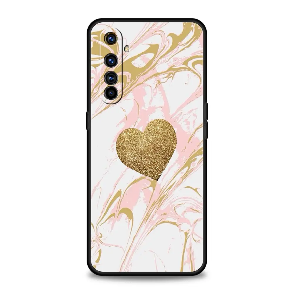 Gold Rose Love Heart Phone Case - Elegant Protective Cover
