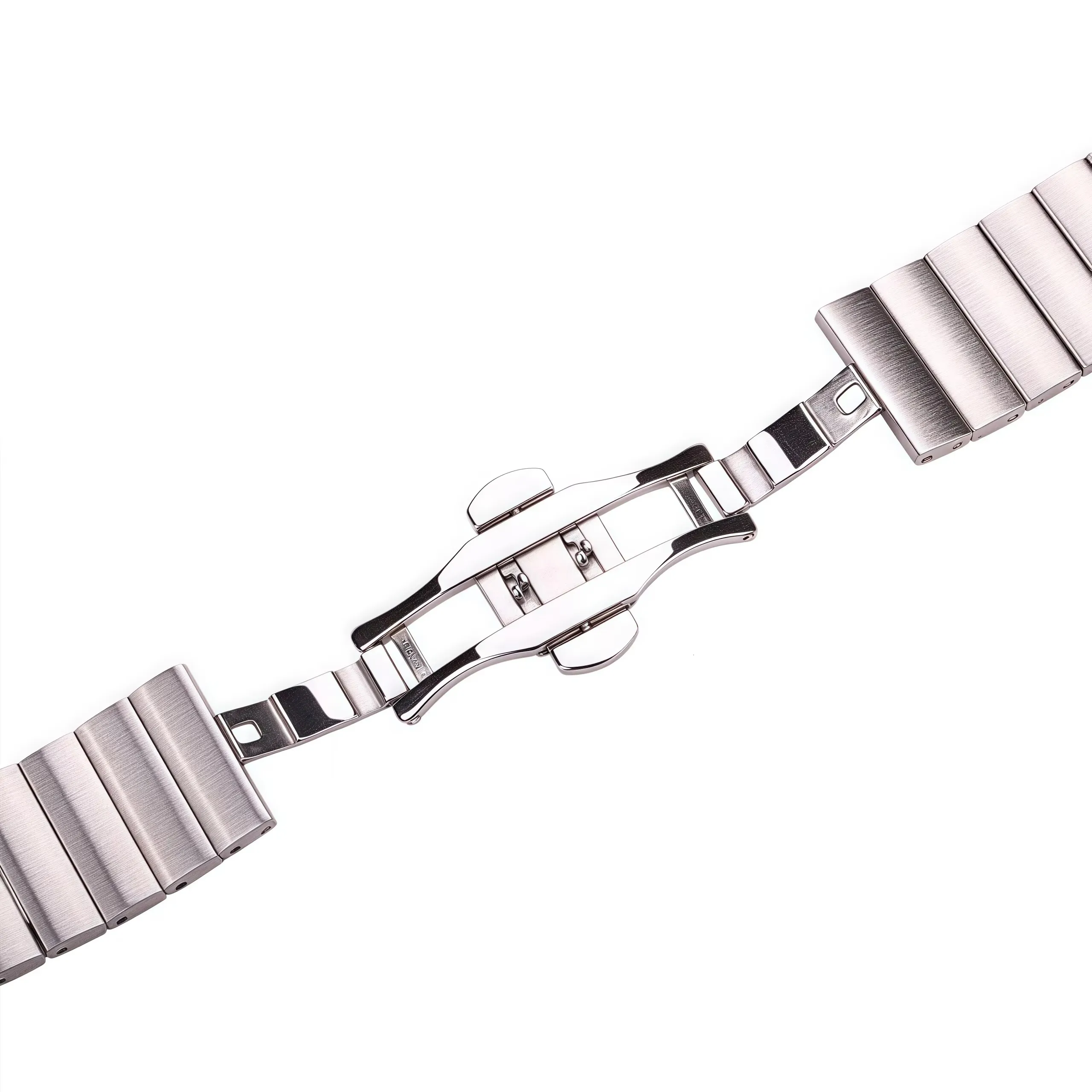 Elegant Solid Stainless Steel Sports Watch Strap in Silver and Black with Easy Quick Release Adjustment