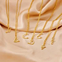 Fashion Stainless Steel A-Z Initial Letter Necklace For Women Elegant Gold Color 26 Alphabet Pendant Jewelry Girls Birthday Gift 2
