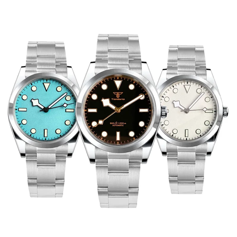 Tandorio Dive 36Mm 39Mm Nh35 Pt5000 Blue Green Watch Men Vetro Zaffiro 20Atm Braccialetto Impermeabile In Acciaio Inossidabile A Mano Con Fiocco Di Ne