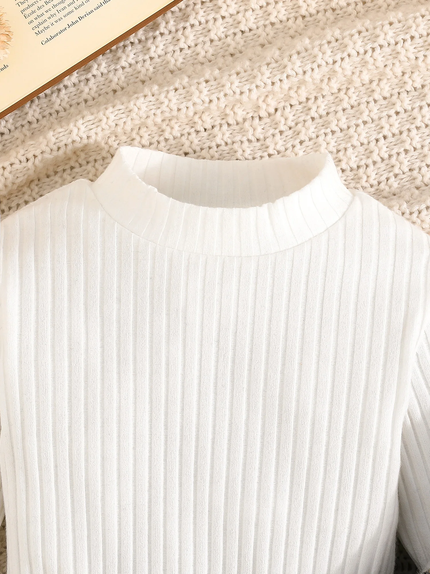 Stylish Toddler Girls 3-Piece Outfit featuring Ribbed Tops Plaid Skirt and Button Down Vest for a Fashionable Look