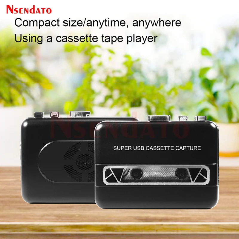 USB Cassette Player Capture Cassette Tape to MP3 Converter into Computer HiFi Digital Audio Music Player with Speaker Earphone