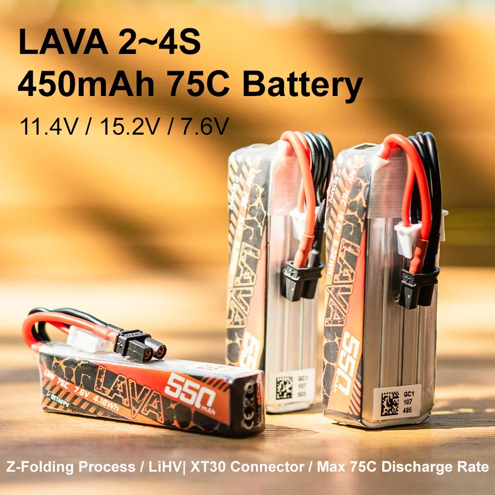 BETAFPV LAVA 450 мАч 75C 2S/3S/4S Аккумулятор для дрона thumbnail 3
