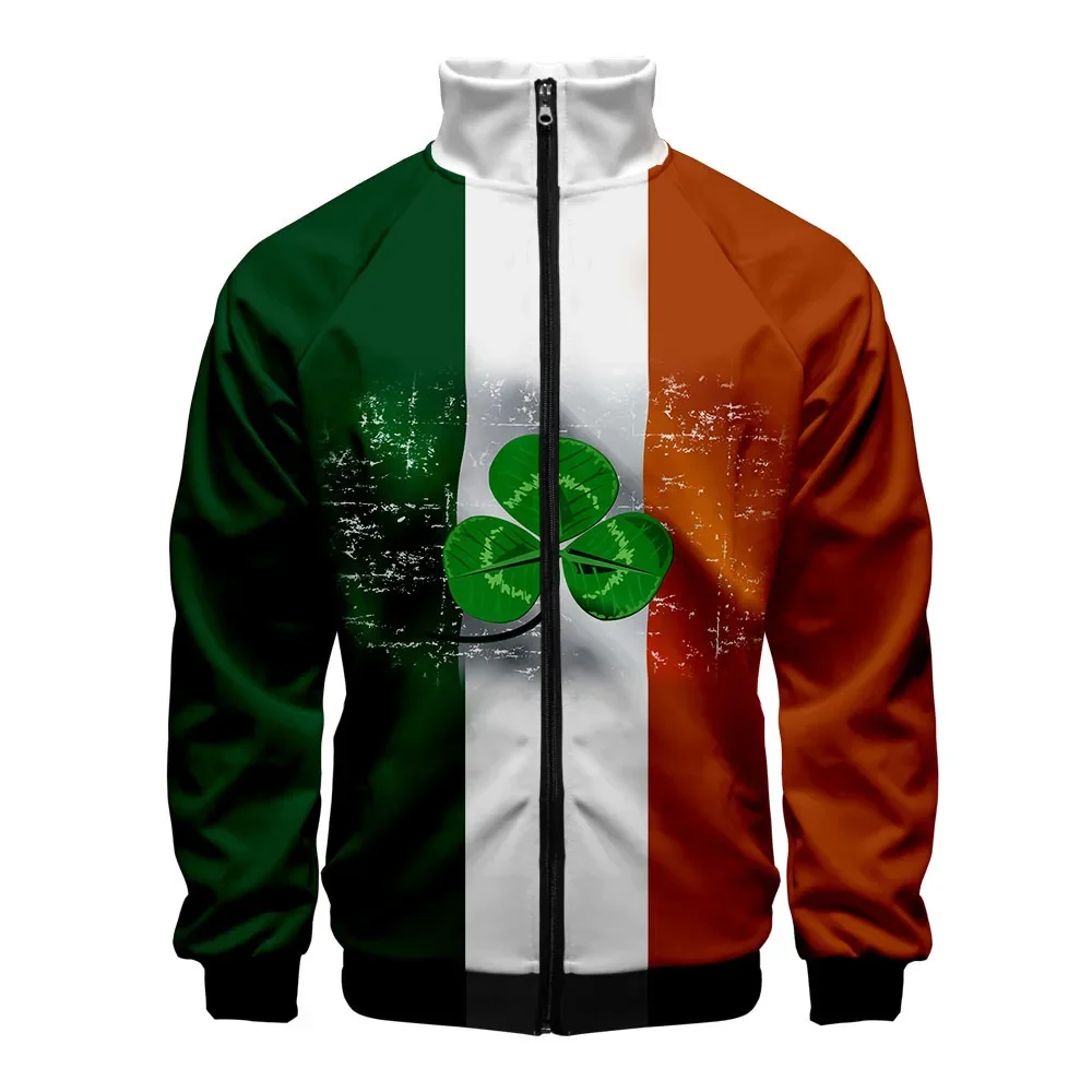 

Coats Fashion Liverpool Personality Hoodie Irish Green Printing Figure Men Sweatshirts Long Sleeve Stand Collar Jacket