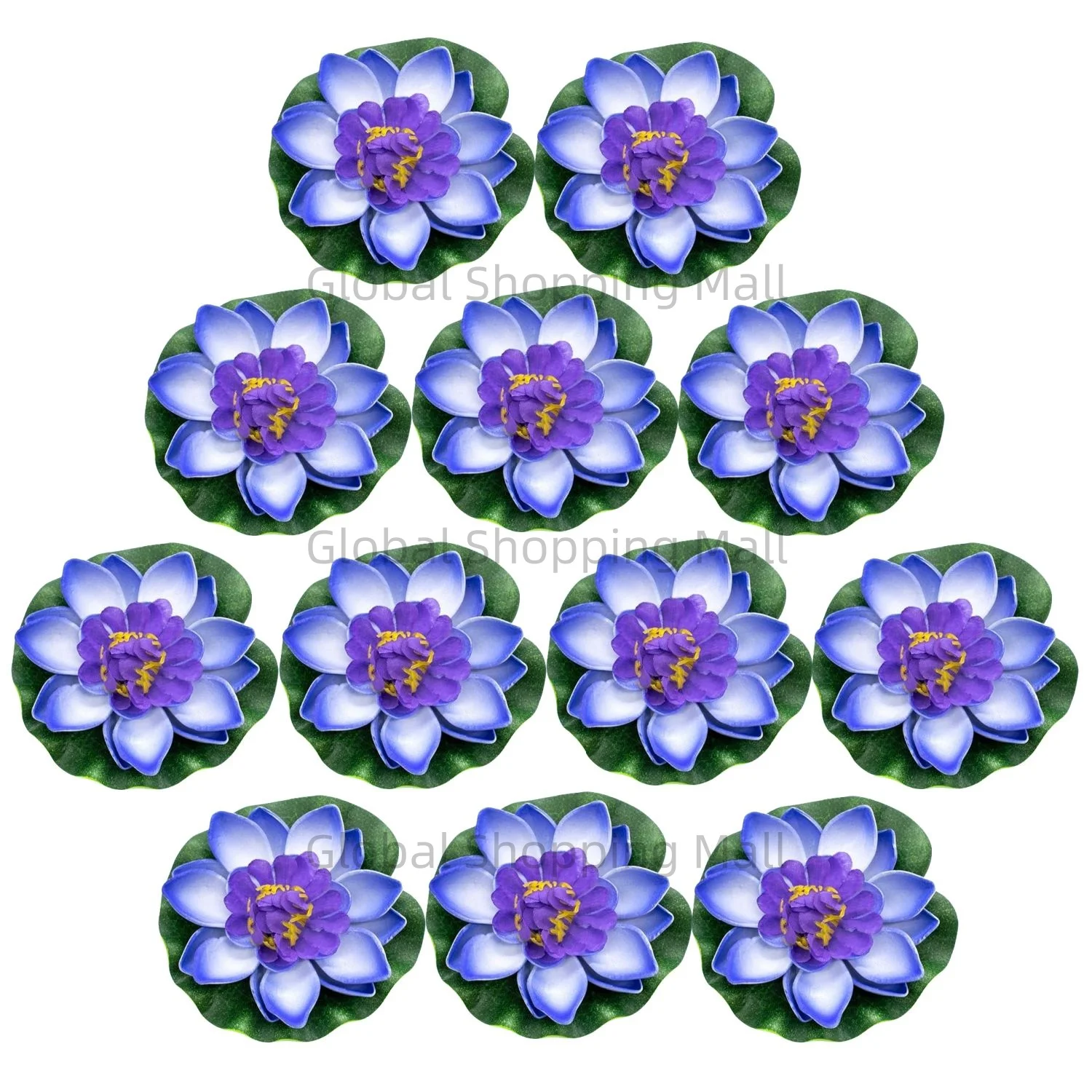 12 Pcs Artificial Floating Foam Lotus Flower With Water Lily Pad Lifelike Ornanment Home Garden Pond Decor Indian Decorations Return Gifts