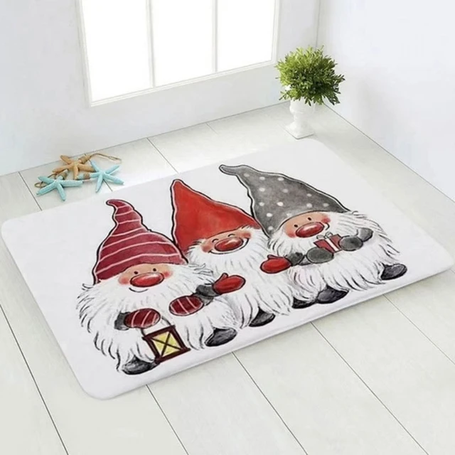 Painted & Recycled Rubber Door Mat - Gnome & Backyard