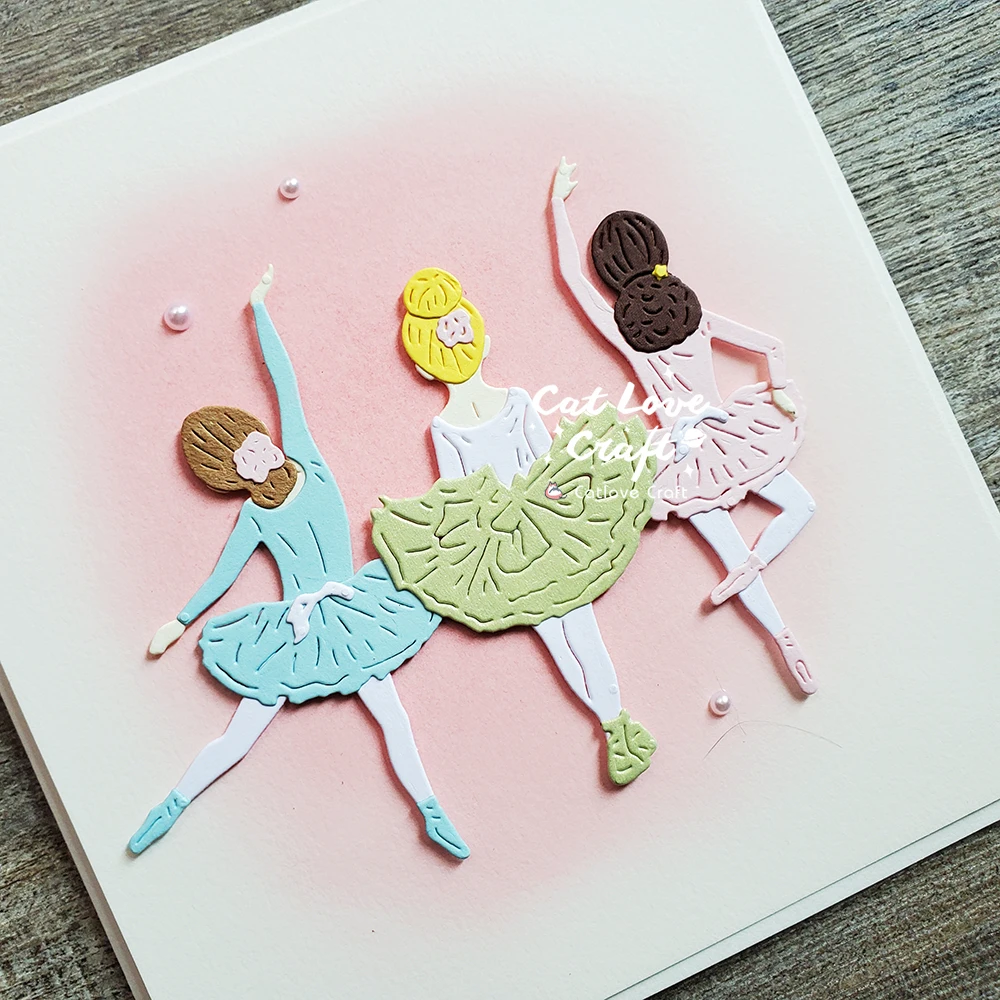 Catlove 발레 소녀 금속 절단 다이 스크랩북 금형 칼 스텐실 다이 컷 카드 만들기 DIY 공예 엠보싱 새로운 다이
