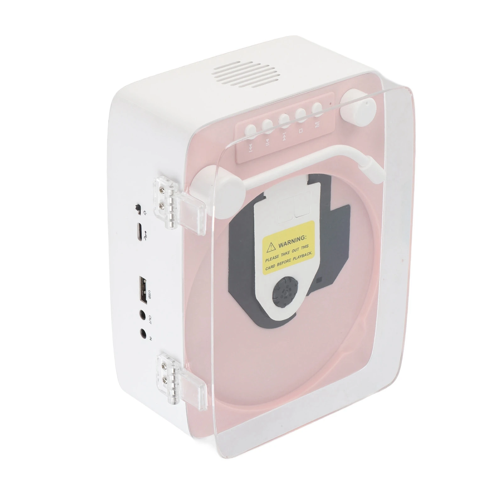 Portable Retro CD Player 5.0 Rechargeable HiFi CD Music Player with Built-in Speaker 3.5mm Sound Input Output for Home