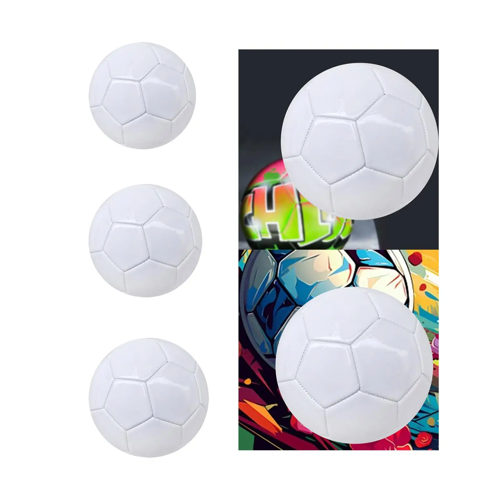 White Soccer Ball Premium Practice Game Playtime Official Match Ball for Kids