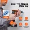 VEVOR Drywall Screw Gun 20V Max Drywall Screwgun 4200RPM Brushles Cordless Drywall Gun Kit Reverse Adjustable Built-in LED Light 2