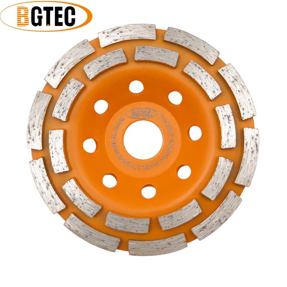 

BGTEC 1pc 5"/Dia125mm Double Row Diamond Grinding Wheels Masonry Granite For Ceiamic Marble Brick Tile Milling Disc Cup Grinder